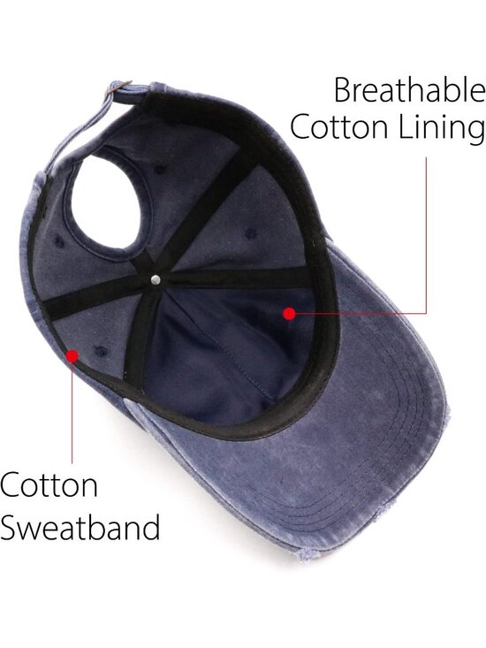 〽️Women Navy High Ponytail Baseball Cap Trucker Bad Hair Day Adjustable main image 6